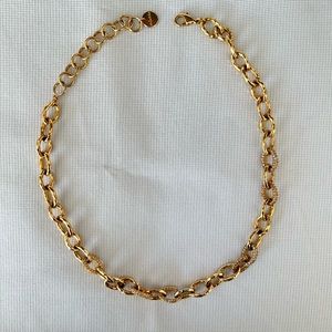 Stella and Dot Gold Pave Chain Link Necklace